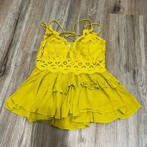 Cute country yellow tank top
